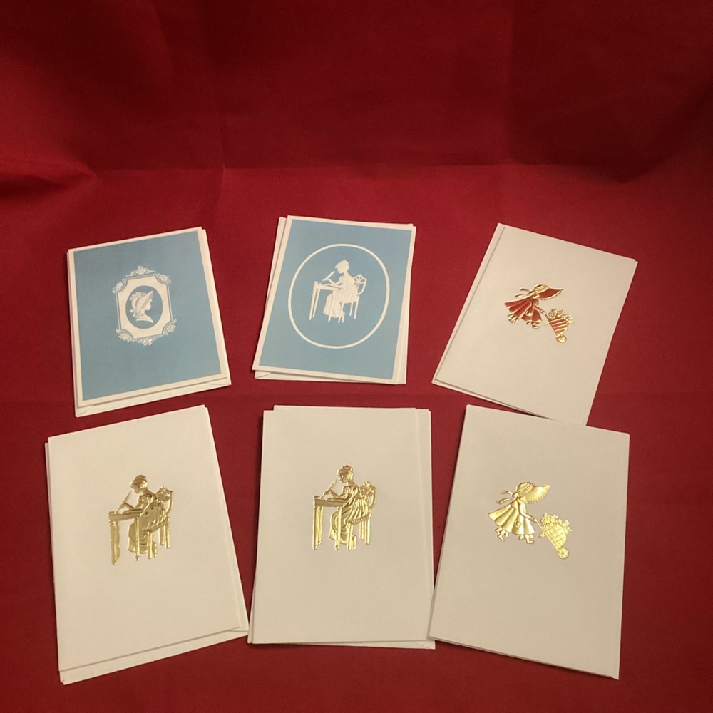 6 vintage embossed Hallmark blank greetings cards